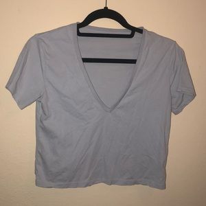 Short sleeve, blue crop top